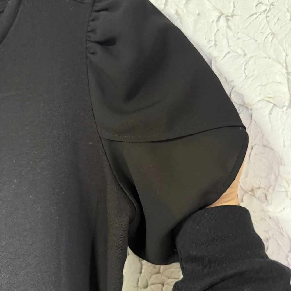 MICHAEL Michael Kors Classic Black Top with Statement Sleeve - Picture 5 of 9
